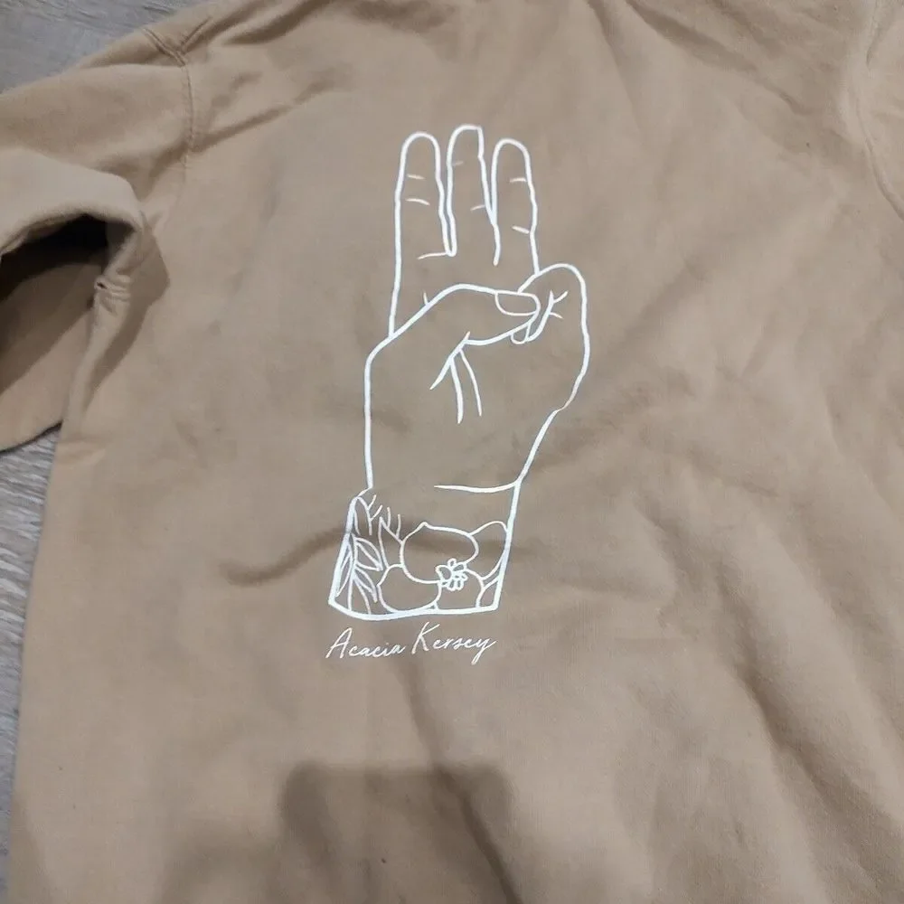 Fanjoy Unisex Hoodie Sweatshirt Small Brown‎ Long Sleeve Acacia Kersey Merch - Picture 6 of 6
